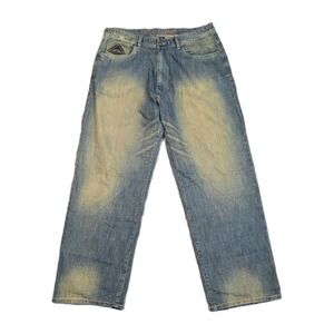 Enyce Jeans Mens 36x32 Y2K Vintage Baggy Wide Leg Denim Fade Wash Streetwear 90s